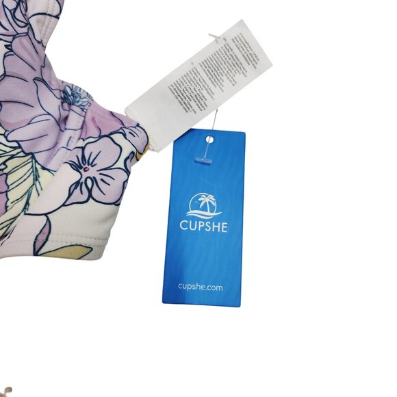 Cupshe Floral Print Bikini Set Underwire Top Swimsuit High-Waist Bottoms Size M - Picture 6 of 6